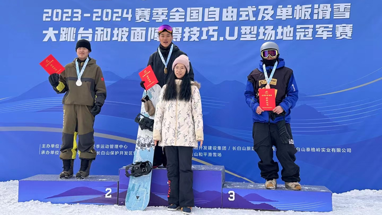 2023-2024赛季全国自由式及单板滑雪大跳台和坡面障碍技巧、U型场地冠军赛我校运动员获得两枚铜牌