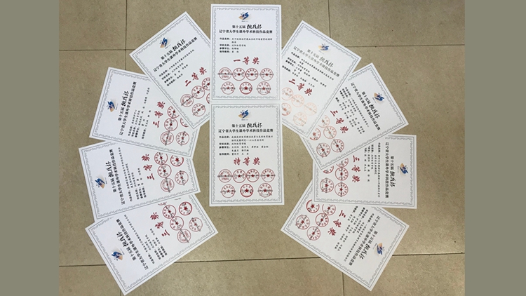 我校在第十五届“挑战杯”辽宁省课外学术科技作品竞赛中获得多项奖励